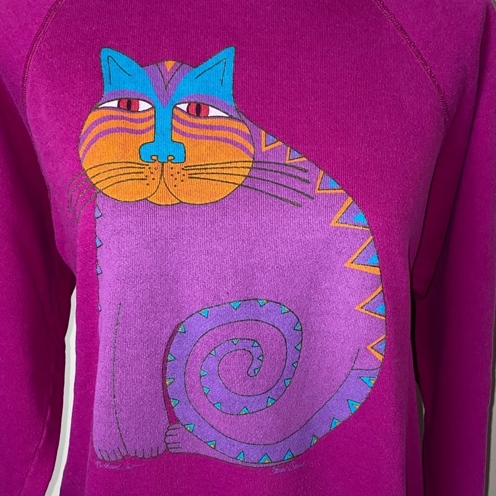 Dopamine Colorful Cat Design Crewneck Sweatshirt